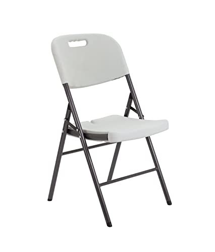 ECVV Folding Plastic Chair Molded Seat & Back Stackable Indoor Outdoor, Steel Frame, Heavy Duty, Used for Party, Garden, Patio, Dining, Wedding, Camping, Events…