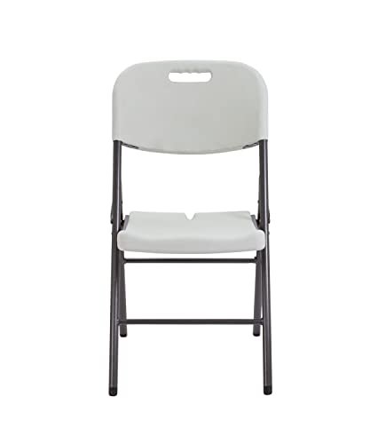 ECVV Folding Plastic Chair Molded Seat & Back Stackable Indoor Outdoor, Steel Frame, Heavy Duty, Used for Party, Garden, Patio, Dining, Wedding, Camping, Events…