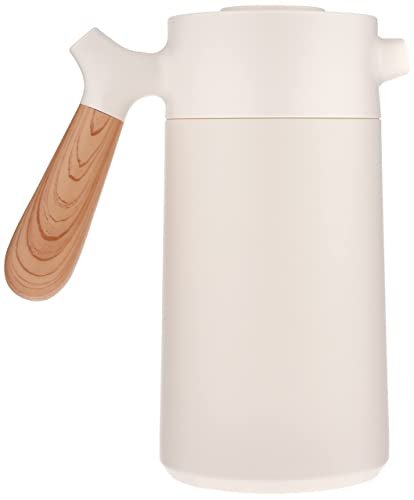 Shaha Stainless Steel Vacuum Flask Wooden Handle, 1.4L,White