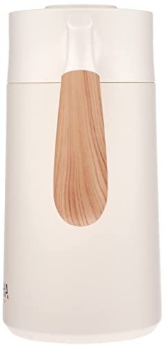 Shaha Stainless Steel Vacuum Flask Wooden Handle, 1.4L,White