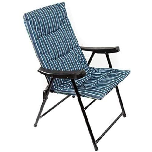 Folding and padded chair for trips and camping - Dark Blue AL015A