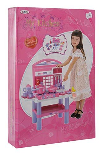 Value Smash Kitchen Set for Girls, Play Kitchen Set and Accessories Girls - 36 Pieces and Big Table