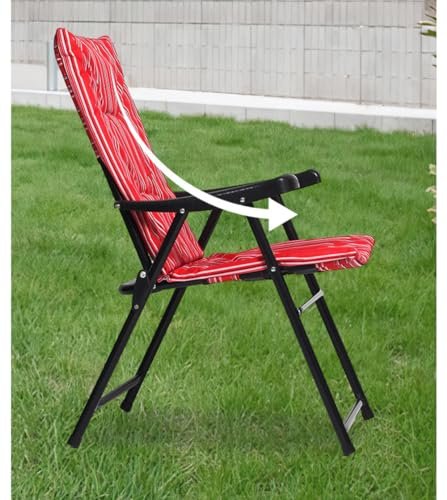 IEK Camping Chair, Folding Chair for Trip & Camping, Foldable Beach Chair, Portable Fishing Chair, Lightweight Camping Backpacking Chair for Outdoor, Picnic, Hiking (Red 1 Chair)