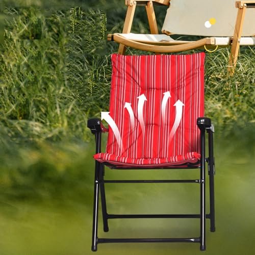 IEK Camping Chair, Folding Chair for Trip & Camping, Foldable Beach Chair, Portable Fishing Chair, Lightweight Camping Backpacking Chair for Outdoor, Picnic, Hiking (Red 1 Chair)
