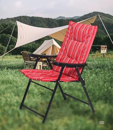 IEK Camping Chair, Folding Chair for Trip & Camping, Foldable Beach Chair, Portable Fishing Chair, Lightweight Camping Backpacking Chair for Outdoor, Picnic, Hiking (Red 1 Chair)
