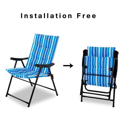 IEK Camping Chair, Folding Chair for Trip & Camping, Foldable Beach Chair, Portable Fishing Chair, Lightweight Camping Backpacking Chair for Outdoor, Picnic, Hiking (Blue 1 Chair)