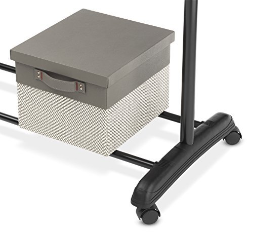 Whitmor Black and Chrome Adjustable Garment Rack-Rolling Clothes Organizer