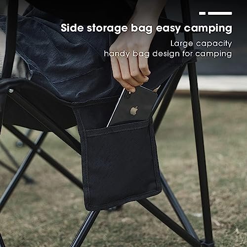 Damei century Portable Camping Chairs Enjoy The Outdoors with a Versatile Folding Chair, Sports Chair, Outdoor Chair & Lawn Chair, with Side Pockets Red
