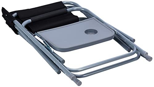ALSafi-EST Folding Chair For Camping And Trips With Side Table, Black/Gray