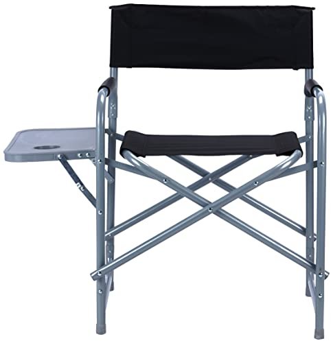 ALSafi-EST Folding Chair For Camping And Trips With Side Table, Black/Gray
