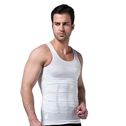White Shapewear Tops For Men - L