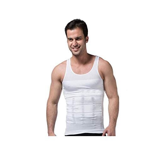 White Shapewear Tops For Men - L