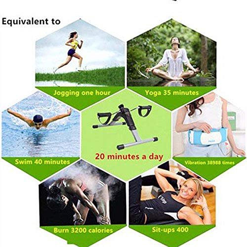 DUCHIC Pedal Exerciser Bike Drive Exercise Peddler Digital Foldable Mini Floor Foot Leg Fitness Pedal Under Desk Exercise Equipment Arm Leg Foot Peddler Exercise