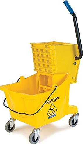 MHAN Commercial Mop Bucket with Side Press Wringer, 18 L Capacity, Yellow