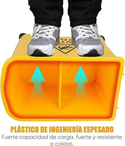 SPOWAY Commercial Mop Bucket with Wheels, Yellow Mop Drainer with Elbow Press, Easy to Store, Suitable for Home/Commercial/Restaurant/Bathroom/Public Floors, Yellow 20 L