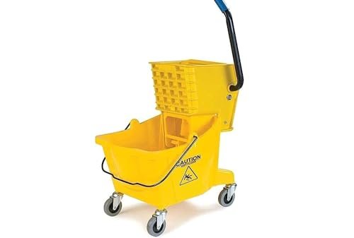 OXRITE Commercial Mop Bucket with Side Press Wringer, 3O L Capacity, Yellow