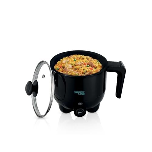 Smart Line Electric Multi Purpose Cooker 1L, Stainless Steel, Black