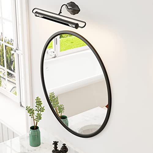 G-LEAF Black Round Mirror, 20 Circle Mirror Metal Frame Round Bathroom Mirror for Vanity Home Decor