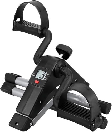 دراجة تمارين ارضية,للياقة البدنية بدواسة و شاشة LCD, عجلة لممارسة تمارين اليد والقدم قابلة للطي