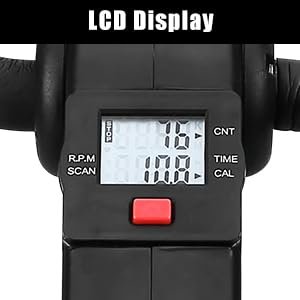 دراجة تمارين ارضية,للياقة البدنية بدواسة و شاشة LCD, عجلة لممارسة تمارين اليد والقدم قابلة للطي