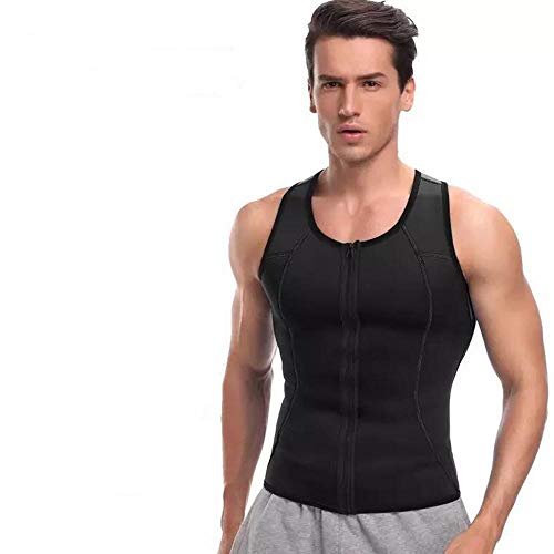 Man Waist Trainer Vest Slimming Body Shaper Compression Shirt Corset with Zipper, XL