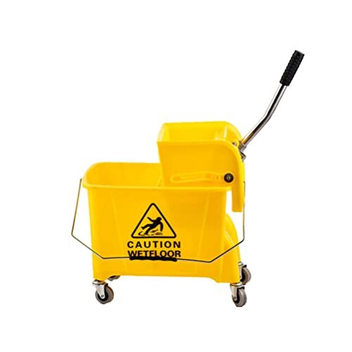 Glob Mops Side Press Wringer Bucket Commercial on Wheels 20L for Home Mall Floor Cleaning With Iron Wheel