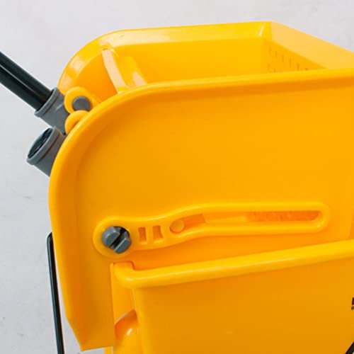 Side Press Wringer Mop Bucket Commercial Mop Bucket on Wheels 20L for Home Mall Floor Cleaning Iron Wheel