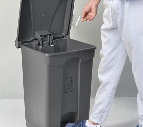 bunca Plastic Pedal Dustbin, 87 Liter, Grey