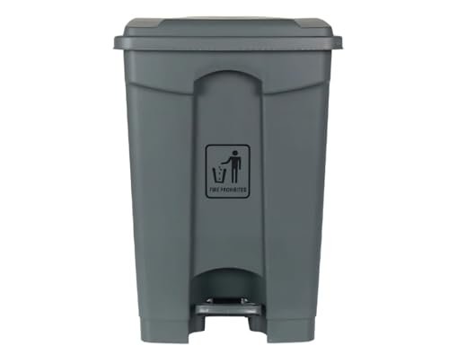 bunca Plastic Pedal Dustbin, 87 Liter, Grey
