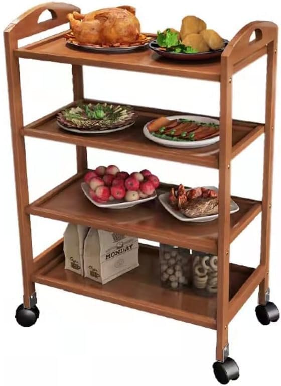 bunca 3 & 4 Tier Kitchen Storage Rack with Rolling Wheels (4 Tiers)