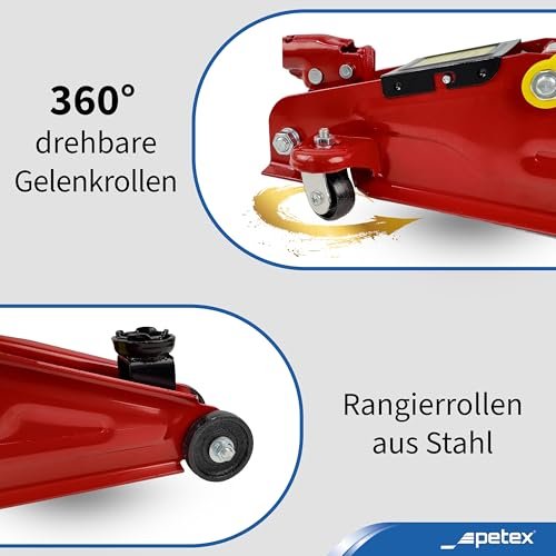 PETEX 44750012 Trolley Jack 2 T, Red