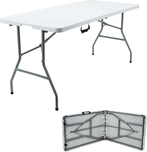 BUNCA Folding Table – Light, Durable, Easy to Fold with Carry Handle | Ideal for Trips, Camping, Indoor and Outdoor Use (150cm)