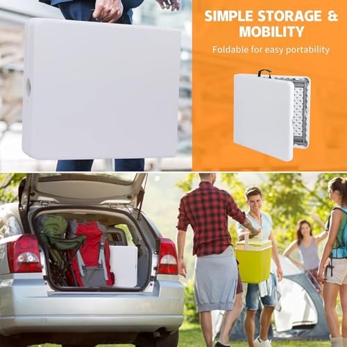 BUNCA Folding Table – Light, Durable, Easy to Fold with Carry Handle | Ideal for Trips, Camping, Indoor and Outdoor Use (150cm)