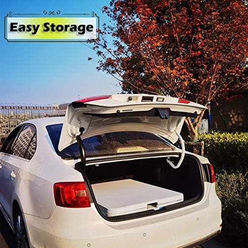 GARDENJOY 5ft Folding Table, Trestle Heavy Duty Plastic Fold-in-Half Portable Dining Table w/Carry Handle Indoor Outdoor for Camping Picnic Garden Party BBQ