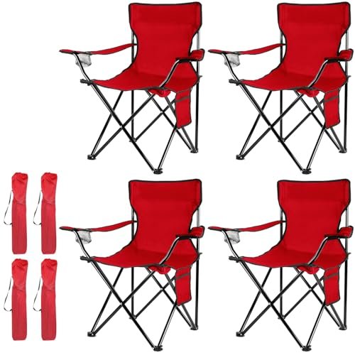 Damei century 4pcs Foldable Camping Chair, Lightweight, Installation-Free, Ideal for Outdoor Parties, Beaches, Lawns, Sports