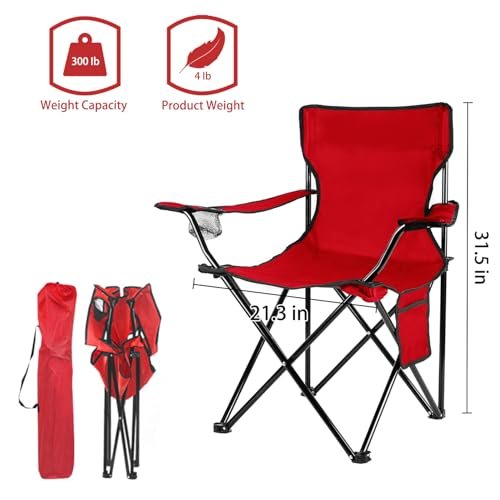 Damei century 4pcs Foldable Camping Chair, Lightweight, Installation-Free, Ideal for Outdoor Parties, Beaches, Lawns, Sports