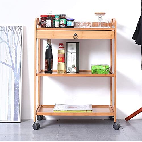 عربة المطبخ المتدحرجة طاولة طعام متنقلة بار عربة طعام عائلية عربة نبيذ قهوة رف قائم على الأرض للمطبخ عربة بار منزلية بعجلات St (اللون الأساسي 2)