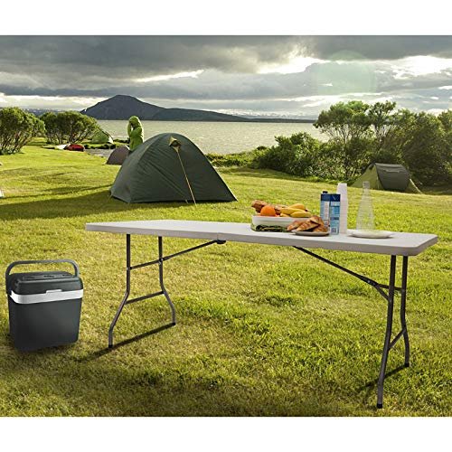 SA Products Heavy Duty Plastic 6ft 1.8m Outdoor Folding Trestle Table Work Top - Portable, Compact & Foldable for Easy Storage - Ideal for Picnic, Garden, Patio, Catering, BBQ, Party, Market