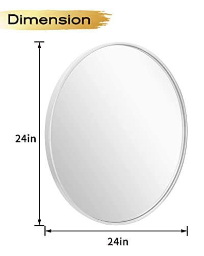 IPOUF 39” Round Mirror, Black Large Circle Metal Frame Wall Mirror for Entryway, Living Room