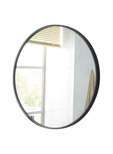 BUNCA 39"/100cm HD Black Round Mirror with Metal Frame, Round Wall Mirror for Wall Entryway Bedroom Living Room 40cm/15inch(40cm/15inch)