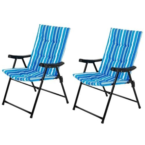 IEK Camping Chair, Folding Chair for Trip & Camping, Foldable Beach Chair, Portable Fishing Chair, Lightweight Camping Backpacking Chair for Outdoor, Picnic, Hiking (Blue 2 Chairs)