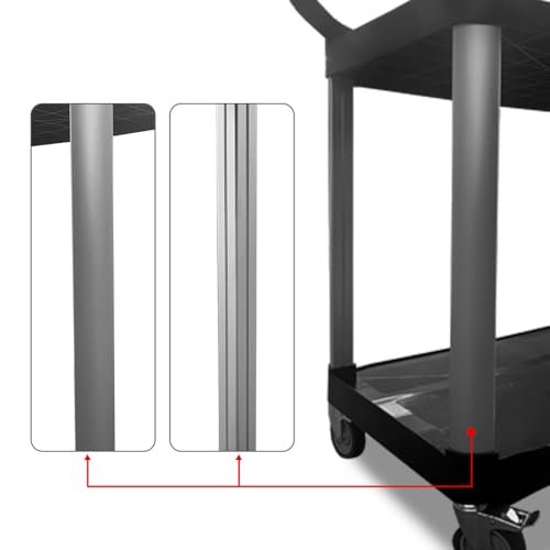 Mecent Serving Trolley with Wheels, Cleaning Trolley in the Restaurant, Hotel, School, Kitchen, Rolling Trolley, Load Capacity 200 kg (87 x 43 x 94 cm)