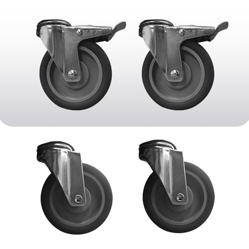 Mecent Serving Trolley with Wheels, Cleaning Trolley in the Restaurant, Hotel, School, Kitchen, Rolling Trolley, Load Capacity 200 kg (87 x 43 x 94 cm)