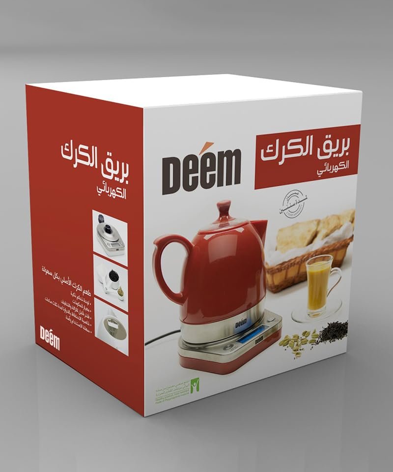 Deem Karak Tea Maker, 1 Liter, Red, Ad- Epkt- 1012A, Ceramic Material