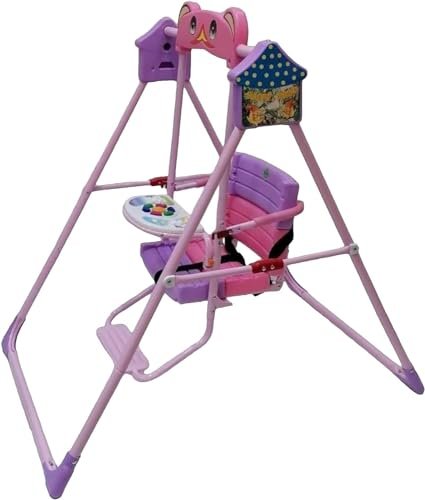 bunca Baby Swing with Safety Seat, Can Be Used for Indoor, Outdoor, Backyard, Baby, Baby, Pink
