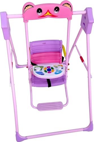 bunca Baby Swing with Safety Seat, Can Be Used for Indoor, Outdoor, Backyard, Baby, Baby, Pink