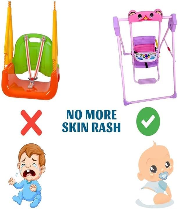 bunca Baby Swing with Safety Seat, Can Be Used for Indoor, Outdoor, Backyard, Baby, Baby, Pink