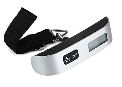 Mini Luggage Electronic Scale Thermometer 50kg Capacity Hanging Digital Weighing Device- multi