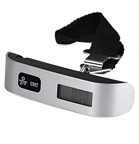 Mini Luggage Electronic Scale Thermometer 50kg Capacity Hanging Digital Weighing Device- multi