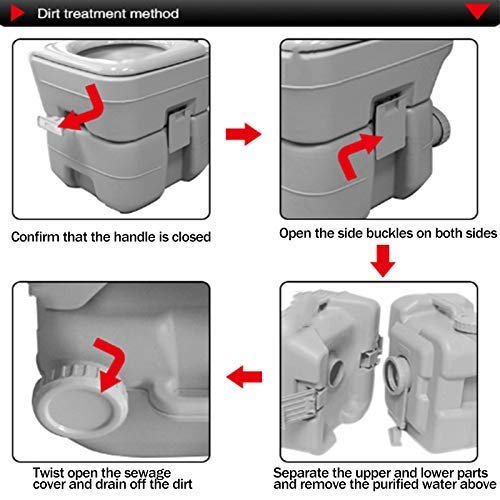 Practical Convenient Portable Toilet Camping Portable Camp Toilets With 5.2 Gallon Waste Tank Portable And Flush Design For Hiking Construction Sites Chemical Toilet TDF